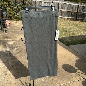 NWT Indigenous Heather Ask Rib Knit Skirt S Unhemmed Hand Loomed Cotton